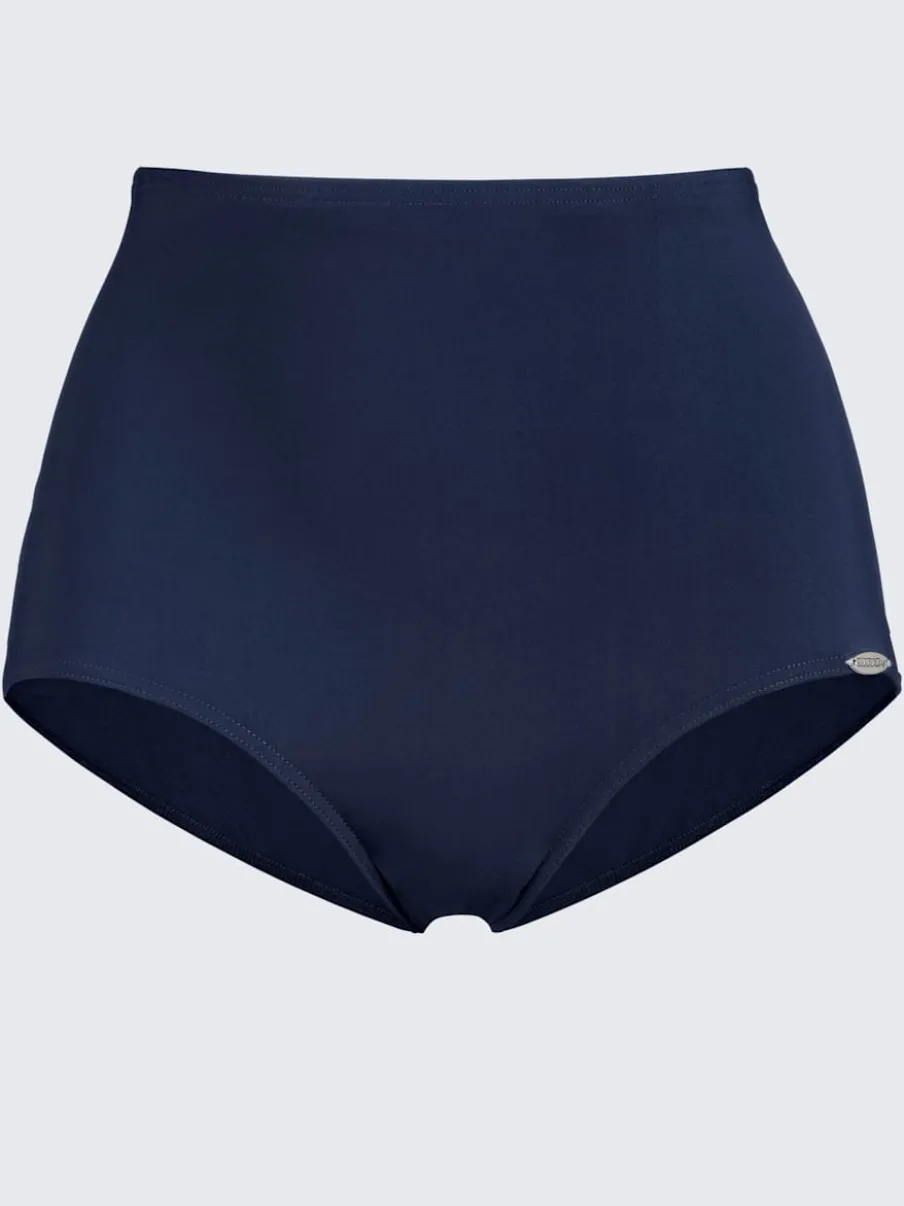 Bas de bikini à coupe haute en microfibre résistante au chlore