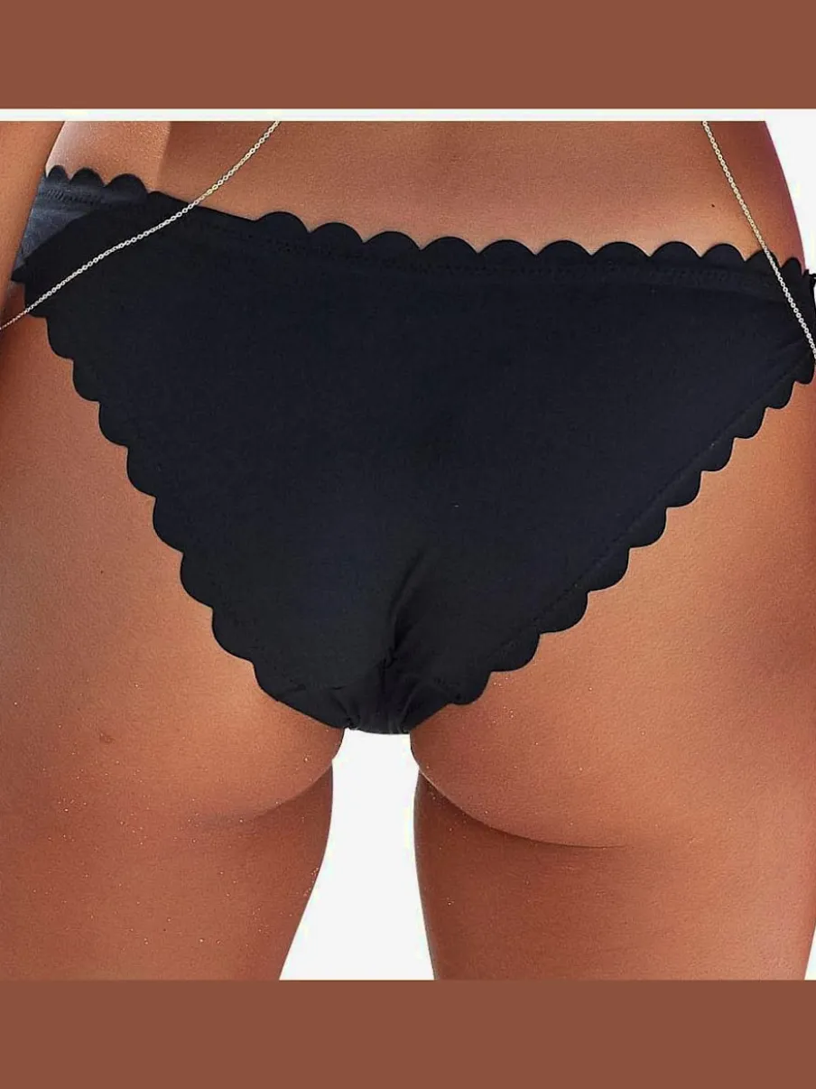 Bas de maillot de bain avec bords ondulés en microfibre douce
