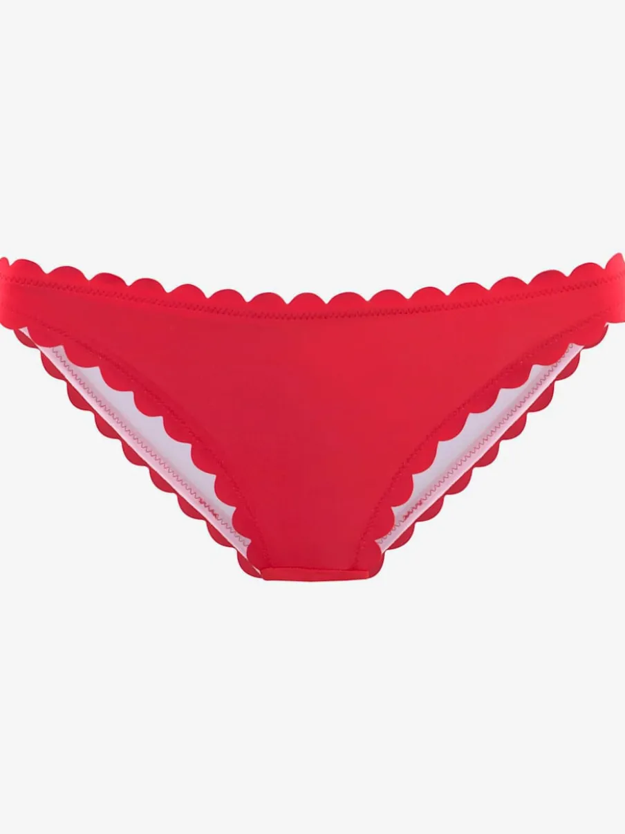 Bas de maillot de bain avec bords ondulés en microfibre douce