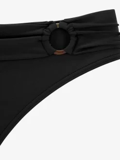 Bas de maillot de bain avec ceinture à revers et anneau imitation corne