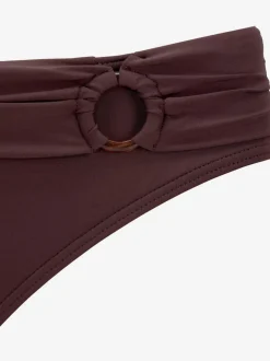 Bas de maillot de bain avec ceinture à revers et anneau imitation corne
