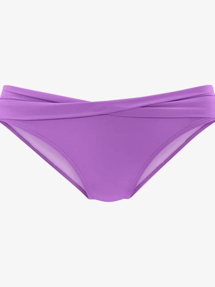 Bas de maillot de bain avec ceinture à revers en microfibre douce