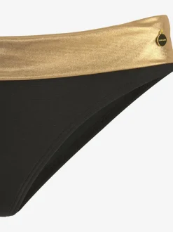 Bas de maillot de bain avec ceinture à revers brillante