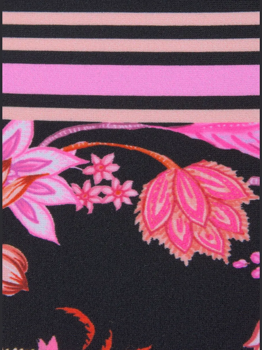 Bas de maillot de bain avec ceinture haute et imprimé floral