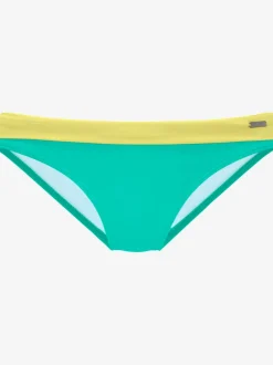 Bas de maillot de bain avec ceinture contrastée en microfibre douce