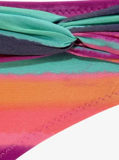 Bas de maillot de bain avec ceinture décorative et rayures multicolores