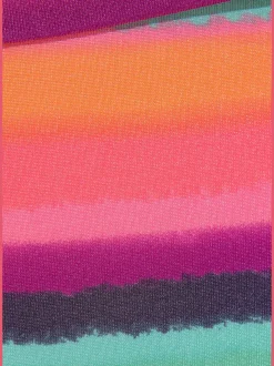 Bas de maillot de bain avec ceinture décorative et rayures multicolores