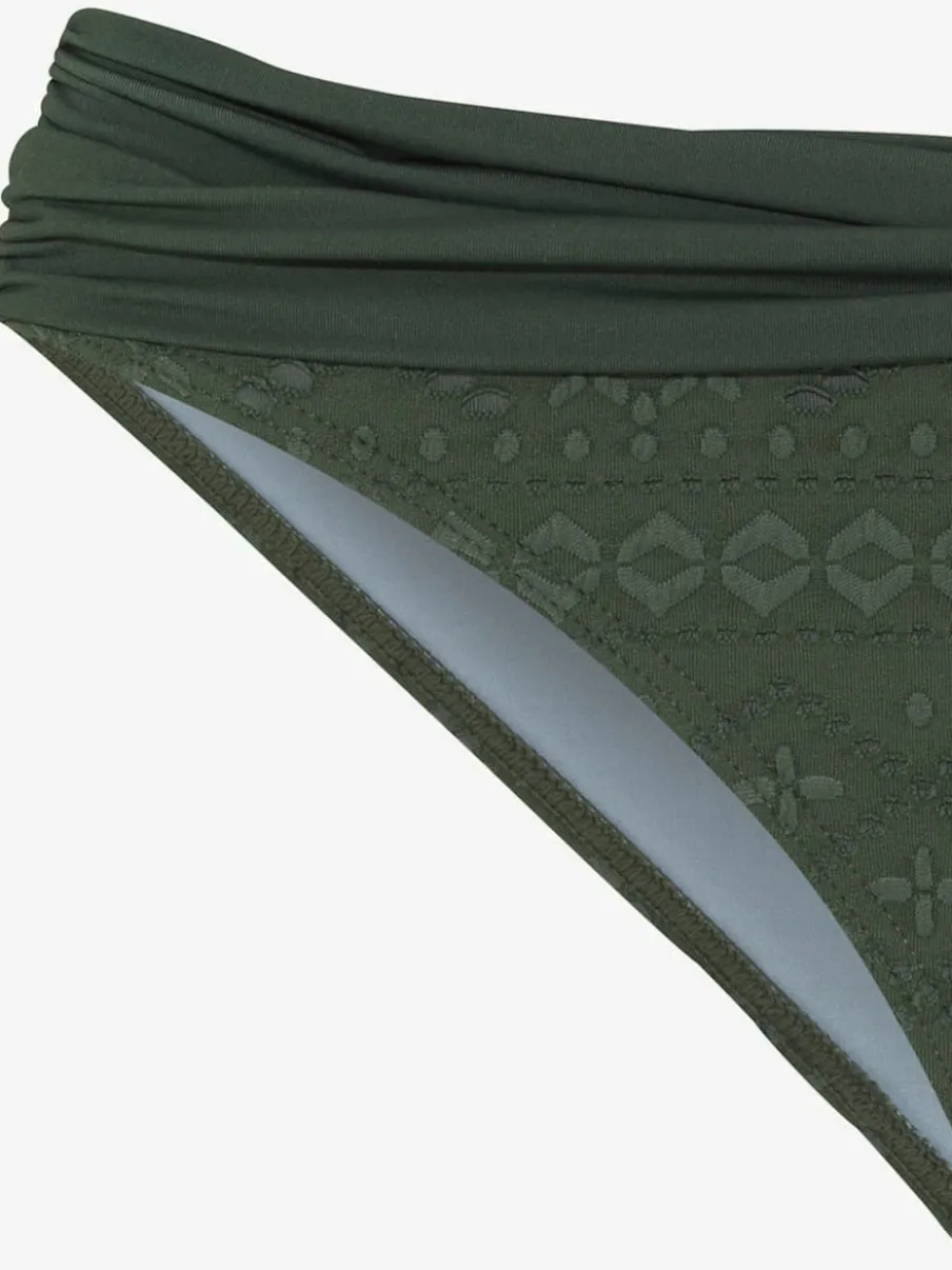 Bas de maillot de bain avec ceinture croisée et matière structurée