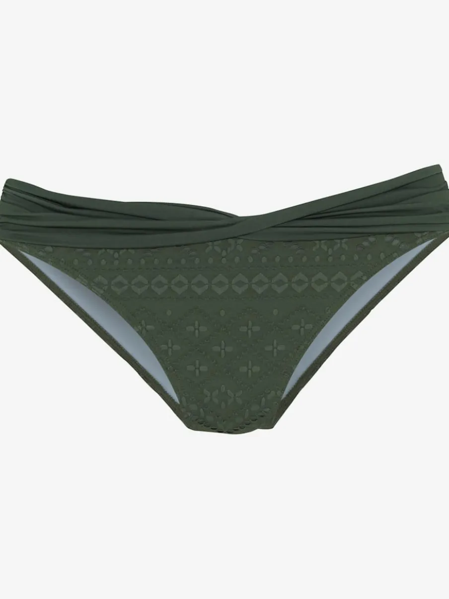 Bas de maillot de bain avec ceinture croisée et matière structurée