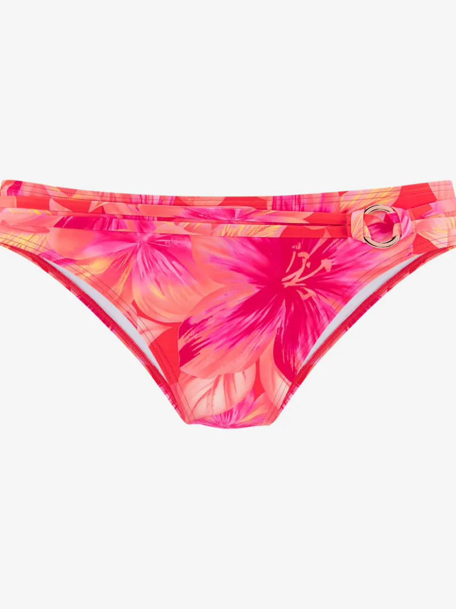 Bas de maillot de bain avec design floral et ceinture décorative