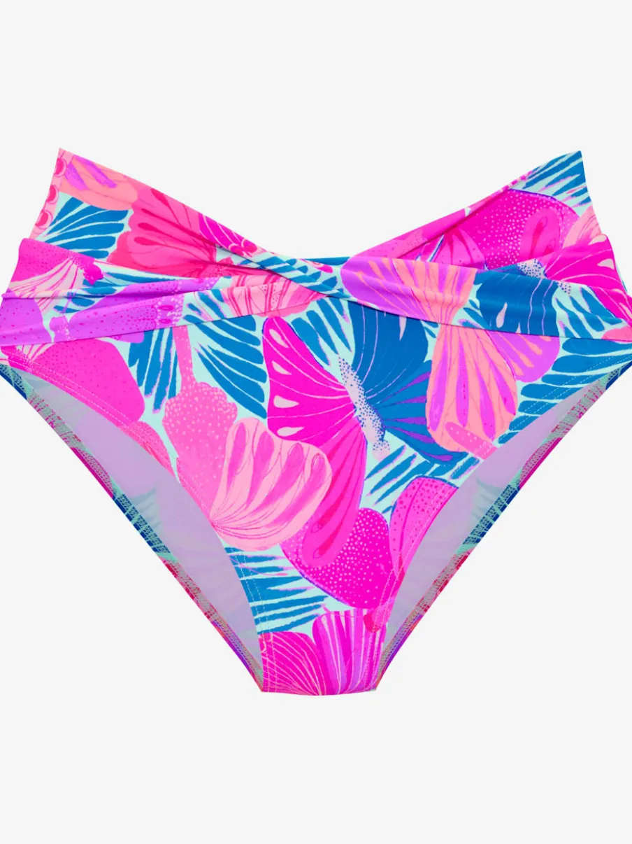 Bas de maillot de bain avec design papillon et fronce à la ceinture