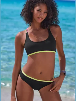 Bas de maillot de bain avec détails fluos contrastés et tissu doux