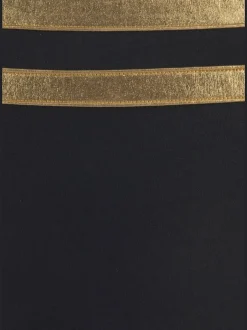 Bas de maillot de bain avec empiècements métallisés et rayures contrastées