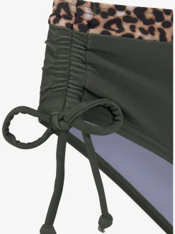 Bas de maillot de bain avec empiècements léopard et ceinture réglable