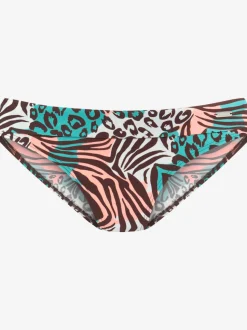 Bas de maillot de bain avec imprimé animal et ceinture réversible