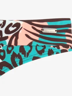 Bas de maillot de bain avec imprimé animal et ceinture réversible