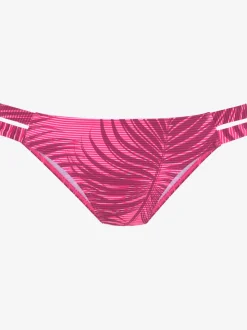 Bas de maillot de bain avec imprimé palmiers et découpe latérale