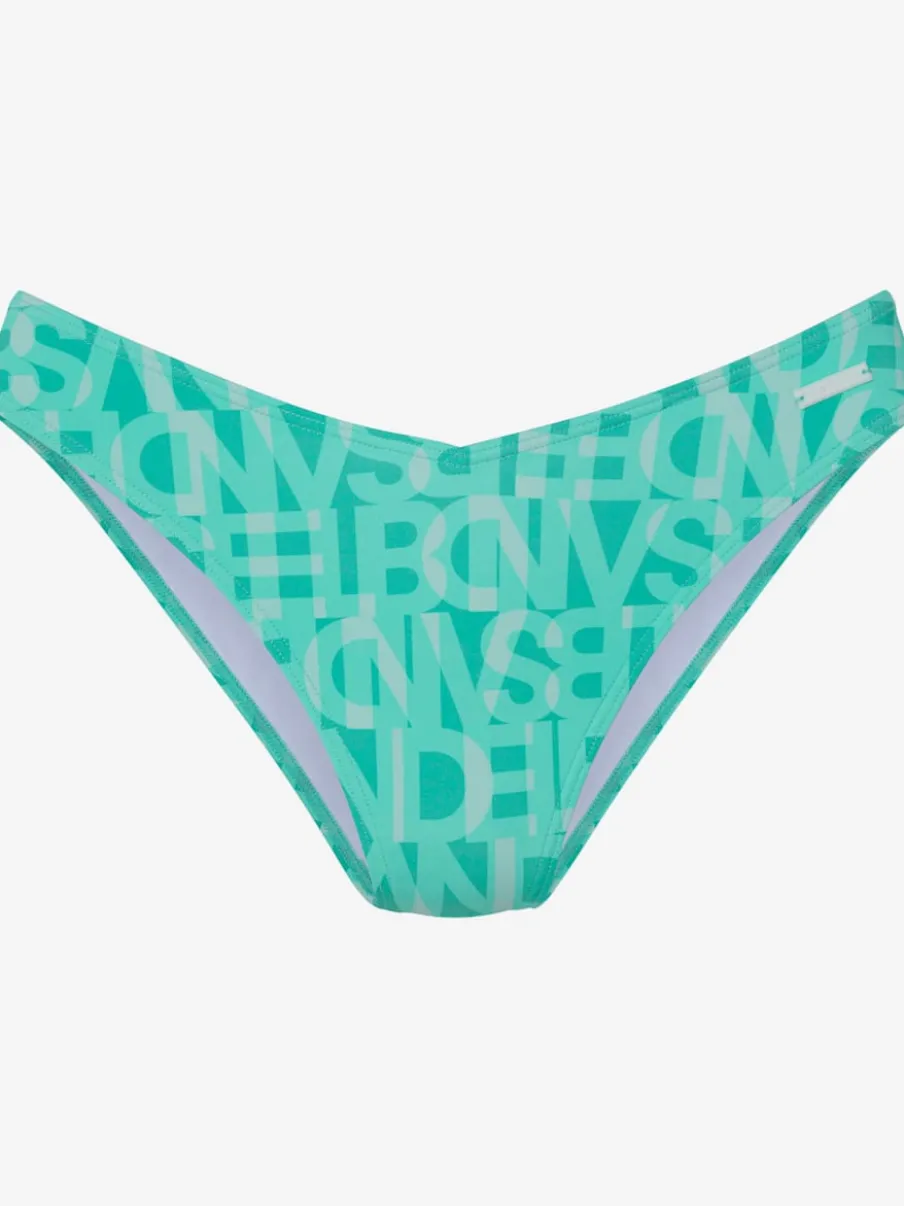 Bas de maillot de bain avec imprimé échancré et ceinture en V