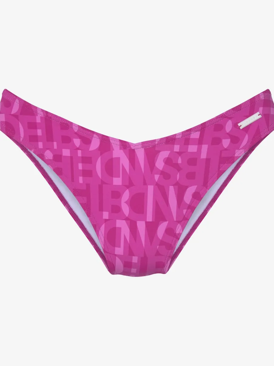 Bas de maillot de bain avec imprimé échancré et ceinture en V