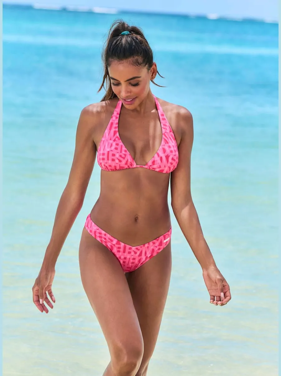Bas de maillot de bain avec imprimé échancré et ceinture en V