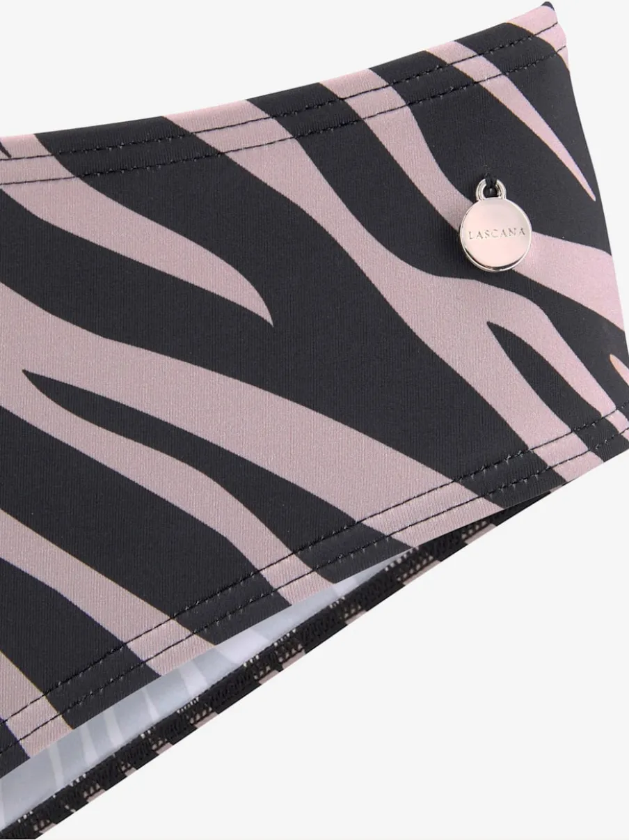 Bas de maillot de bain avec imprimé animal et échancrures hautes