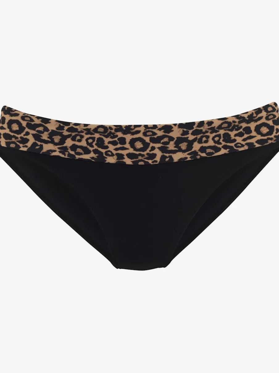 Bas de maillot de bain avec imprimé léopard et ceinture à revers