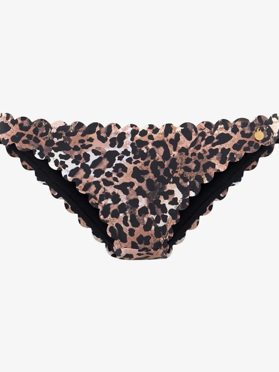 Bas de maillot de bain avec imprimé léopard et couture latérale