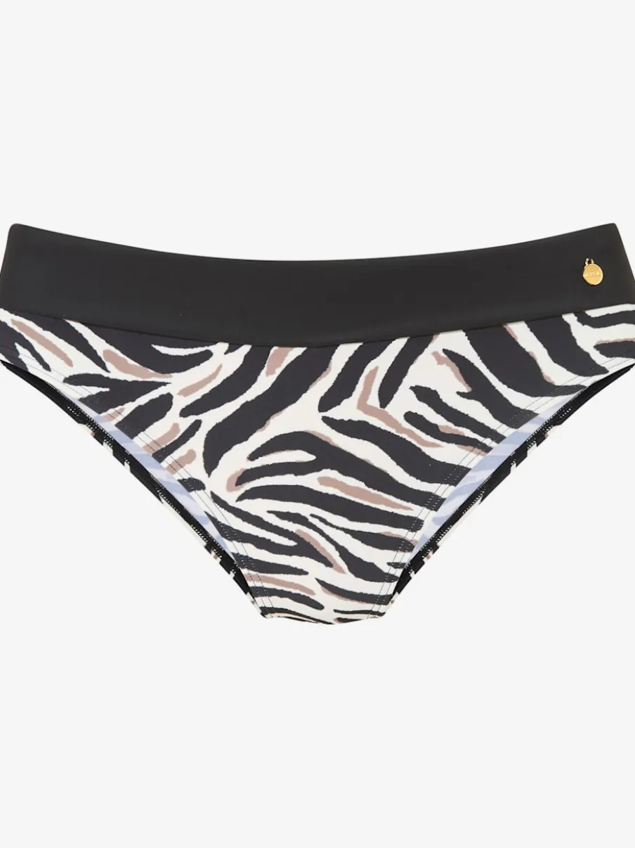 Bas de maillot de bain avec imprimé animal et ceinture à revers