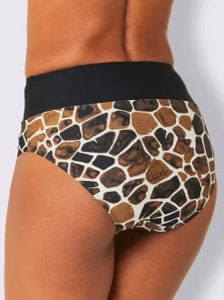 Bas de maillot de bain avec motif animal et large bordure