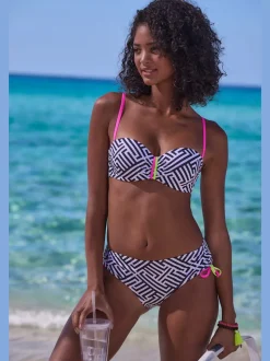 Bas de maillot de bain avec motif graphique et liens ajustables