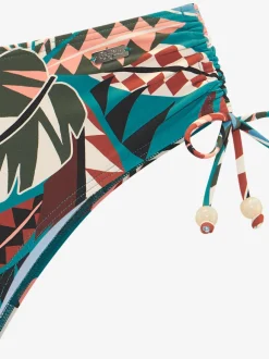 Bas de maillot de bain avec motifs géométriques et liens ajustables