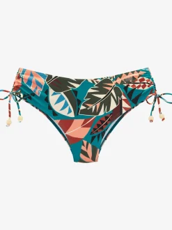 Bas de maillot de bain avec motifs géométriques et liens ajustables