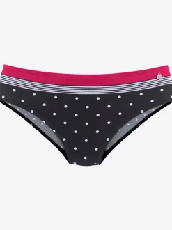 Bas de maillot de bain avec pois et détails contrastés