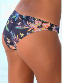 Bas de maillot de bain brésilien à imprimé floral et couture fine