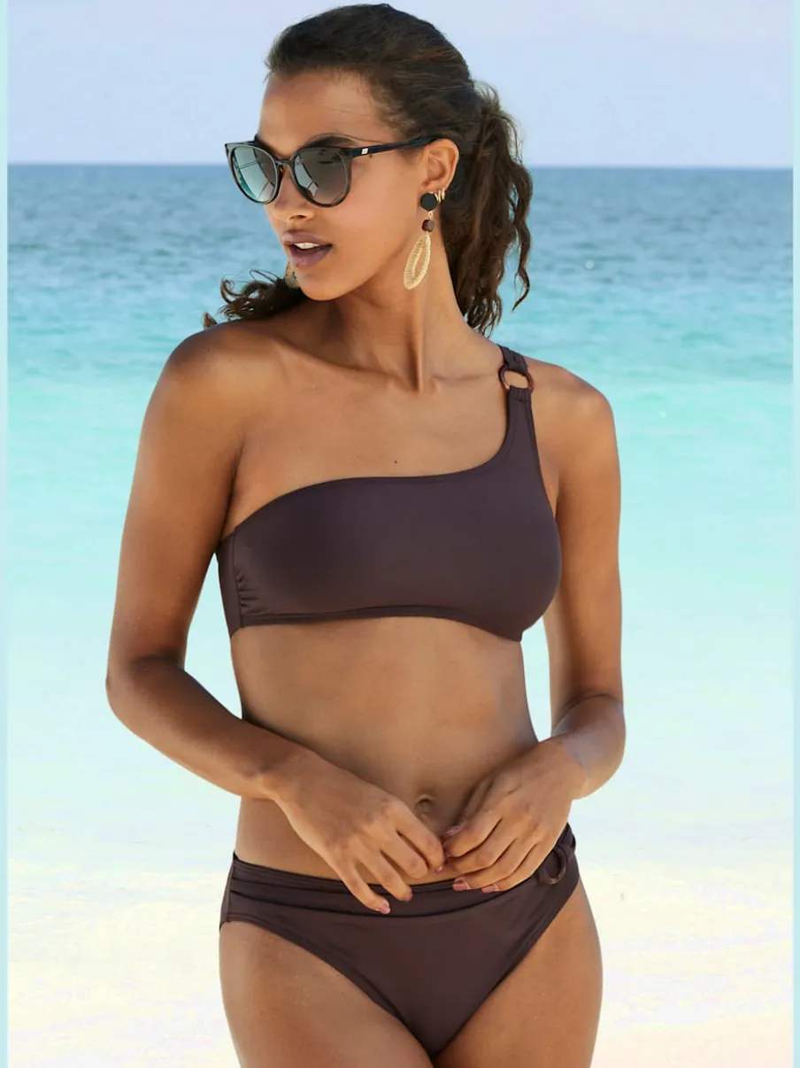 Bas de maillot de bain à ceinture fantaisie et anneau décoratif