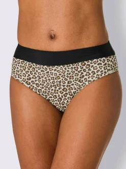 Bas de maillot de bain à ceinture en motif animal