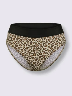 Bas de maillot de bain à ceinture en motif animal