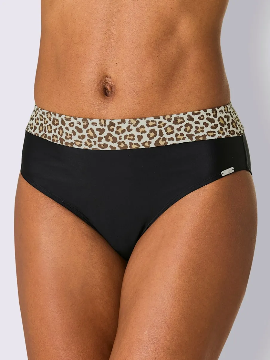 Bas de maillot de bain à ceinture en motif animal