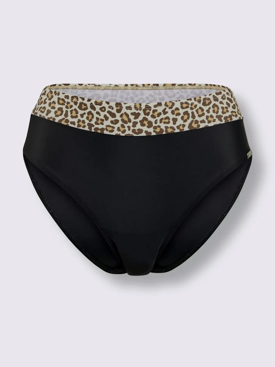 Bas de maillot de bain à ceinture en motif animal