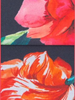Bas de maillot de bain à ceinture à revers et motifs floraux