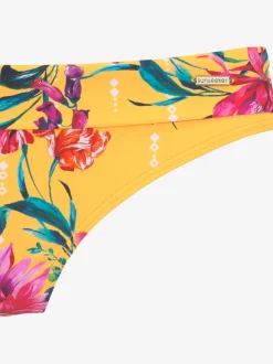 Bas de maillot de bain à ceinture à revers et motifs floraux