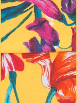 Bas de maillot de bain à ceinture à revers et motifs floraux