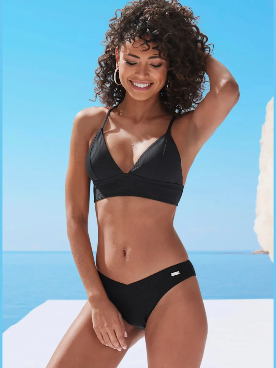 Bas de maillot de bain échancré avec ceinture en V devant