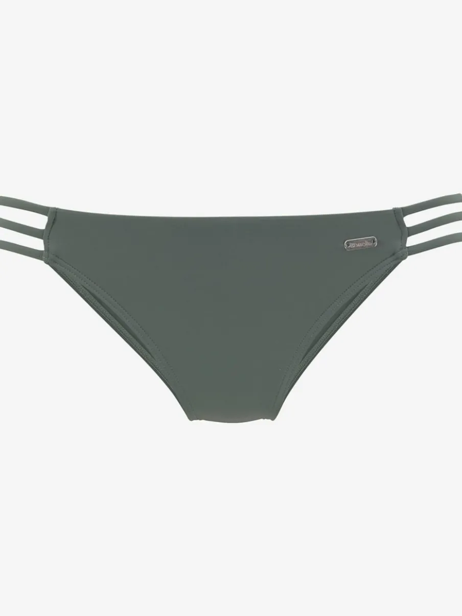 Bas de maillot de bain échancré avec détails en microfibre douce