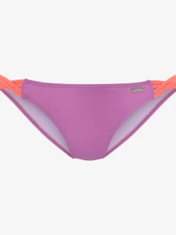 Bas de maillot de bain classique à cordons contrastés et en microfibre douce