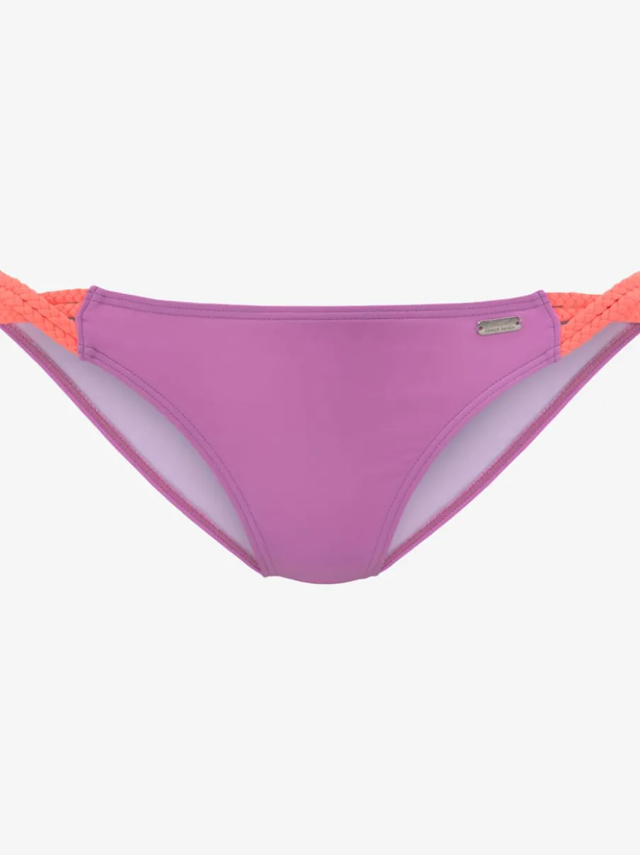 Bas de maillot de bain classique à cordons contrastés et en microfibre douce