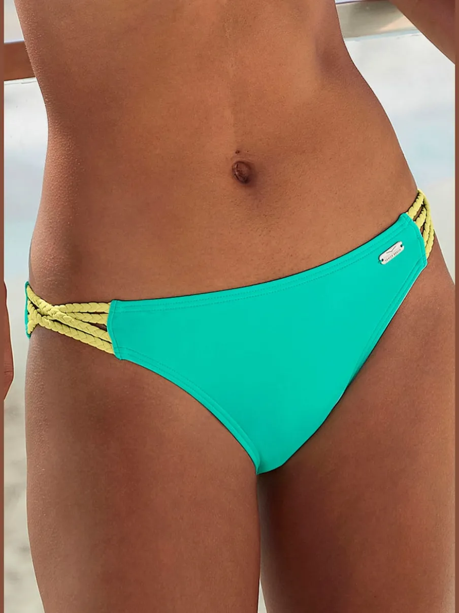 Bas de maillot de bain classique à cordons contrastés et en microfibre douce