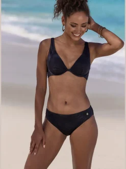 Bas de maillot de bain à coupe classique avec tissu structuré