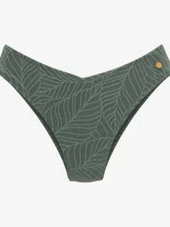 Bas de maillot de bain à coupe en V et tissu structuré