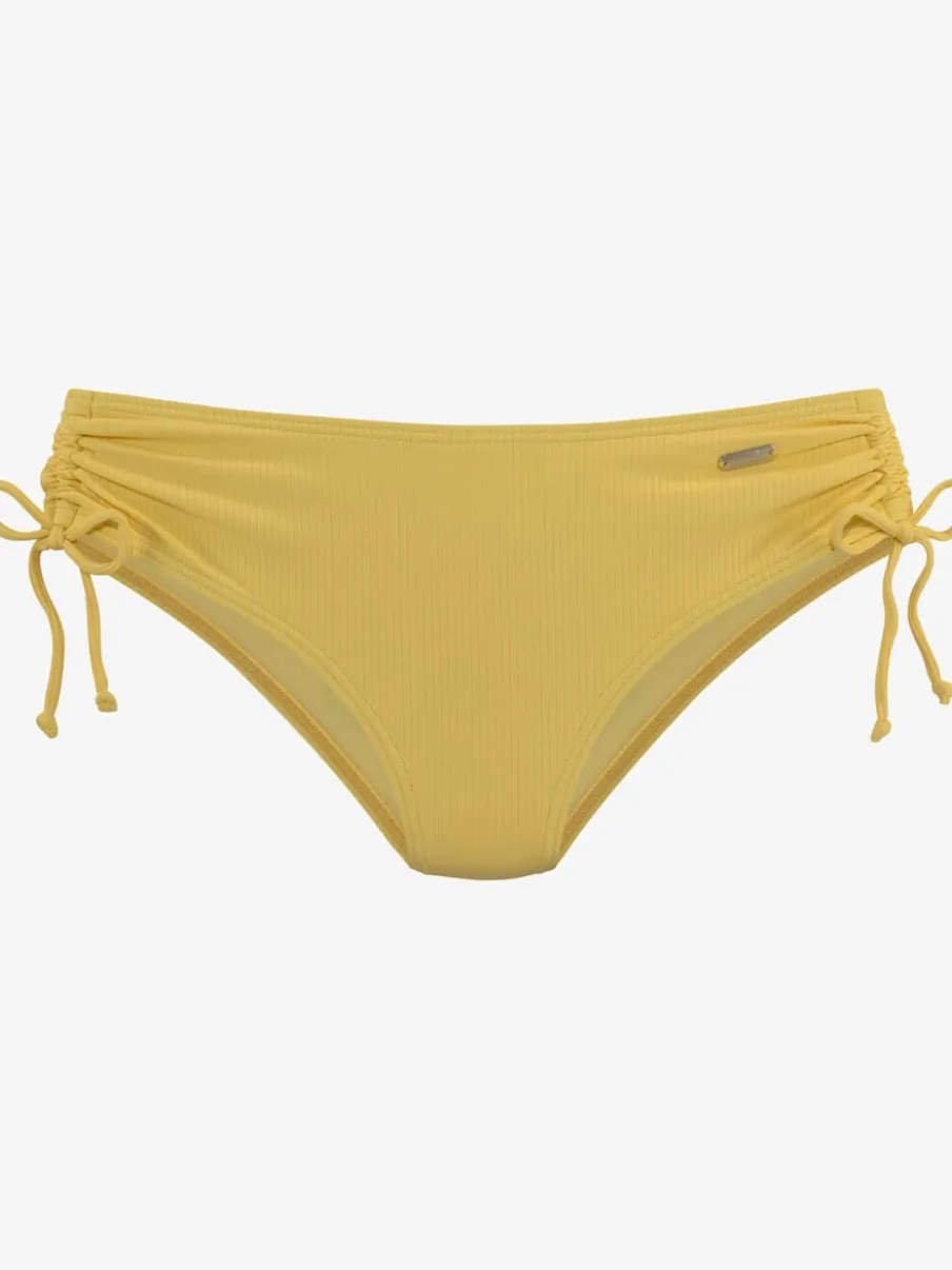 Bas de maillot de bain coupe haute en polyamide recyclé avec lien ajustable